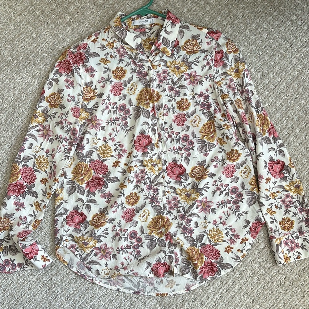 Mango floral flowy shirt